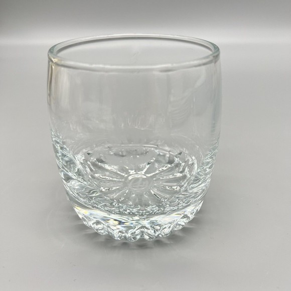 Crown Royal Round Lowball Tumbler Rocks Whiskey Glass Handblown Made In Italy - Picture 2 of 4